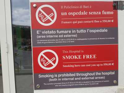 Policlinico, eluso il divieto di fumo